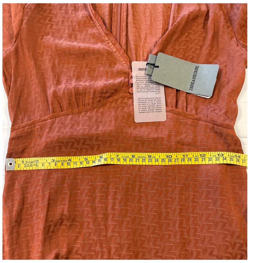 NWT: Zadig & Voltaire Mid Length Sienna Satin Dress - Picture 10 of 10
